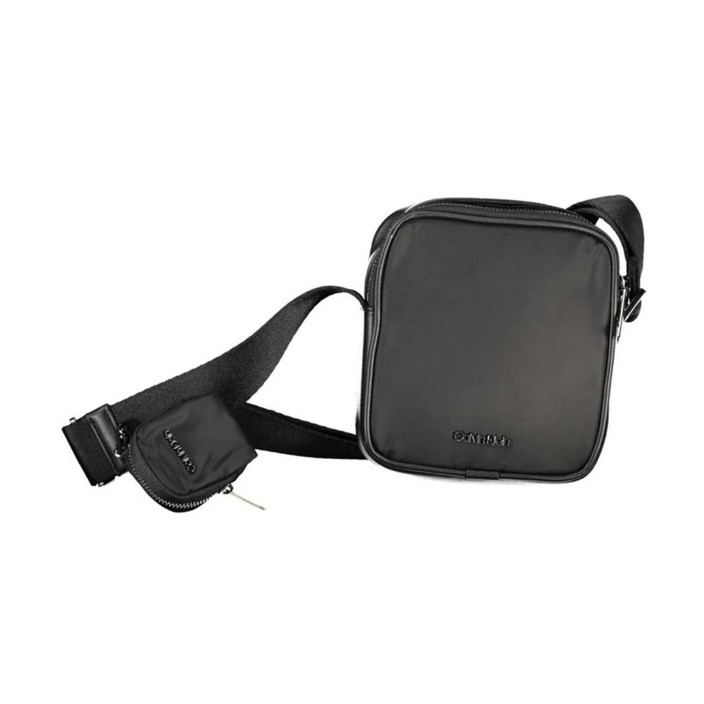 Calvin Klein Herren Schwarz Schultertasche Mit Verstellbarem Riemen Und Abnehmbarer Münztasche