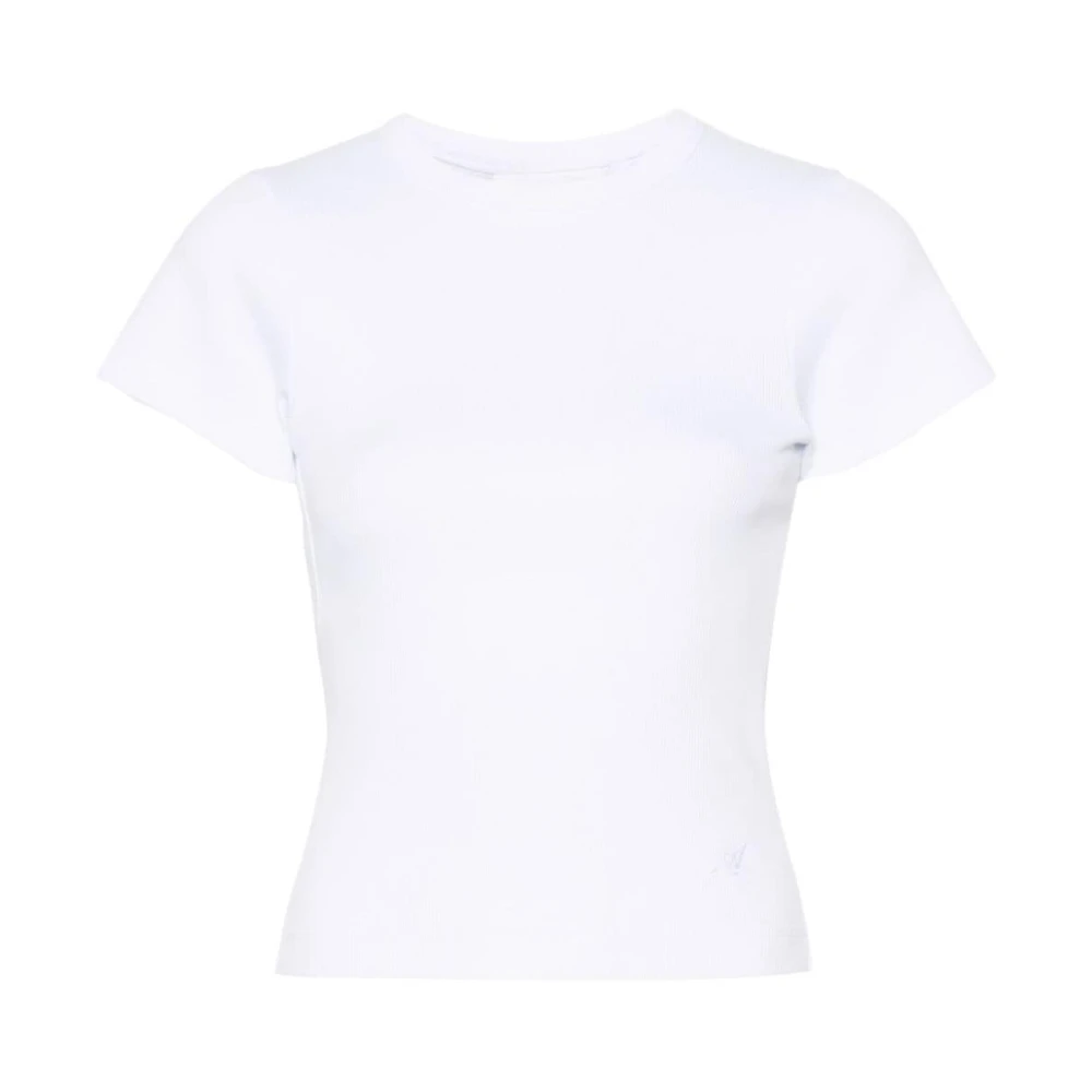 Axel Arigato Witte Geribbelde T-shirt met Uitgesneden Detail White Dames