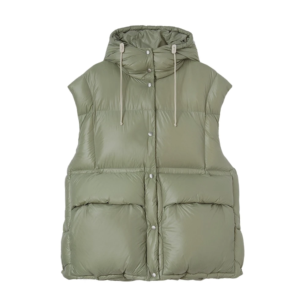 Jil Sander Gewatteerd vest in polyamide Green Dames