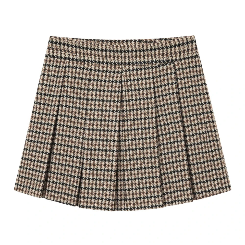 Imperial Beige Plissé Skirt - Female - Short Skirts - M - Skirts