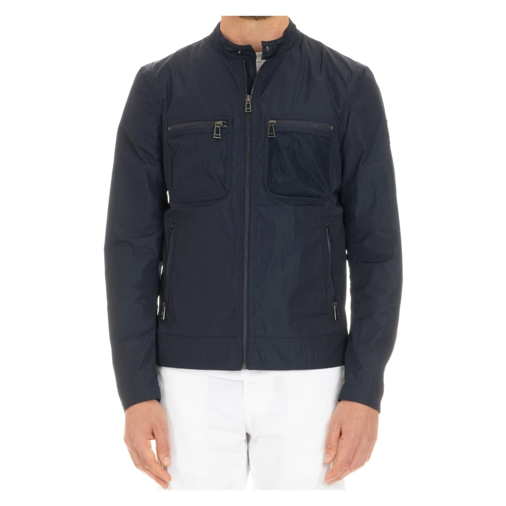 Belstaff Blauwe Technische Nylonjas Blue Heren