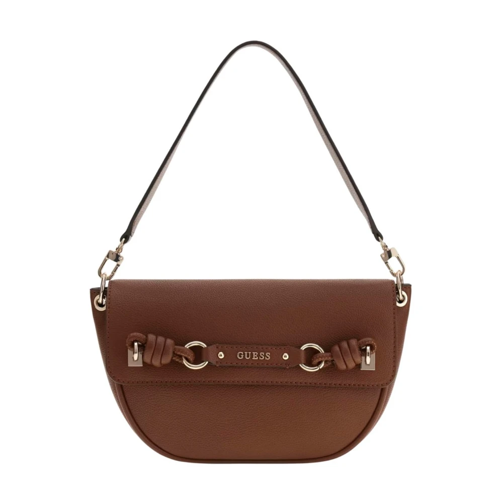 Guess Brown Shoulder Bags, Female, One Size, Camelia Flap Shoulder Bag