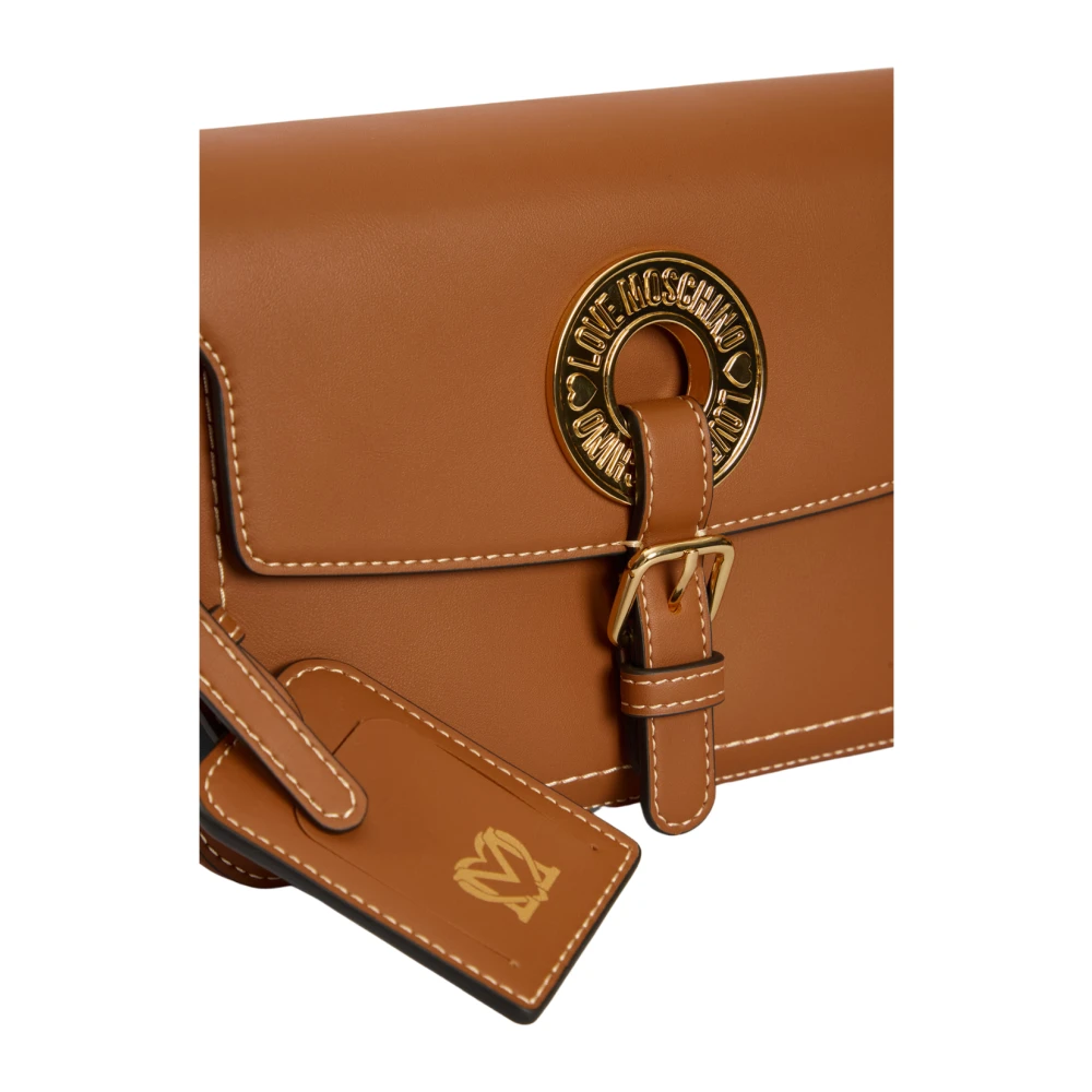 Love Moschino Stijlvolle PU Handtas in walnoot Brown Dames