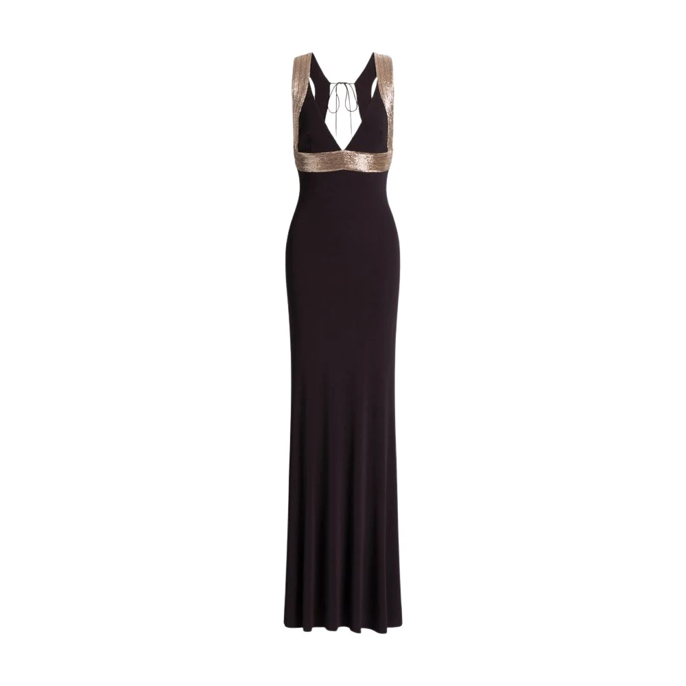 Alberta Ferretti Brown Gowns, Female, Xs, Fitted Long Gown