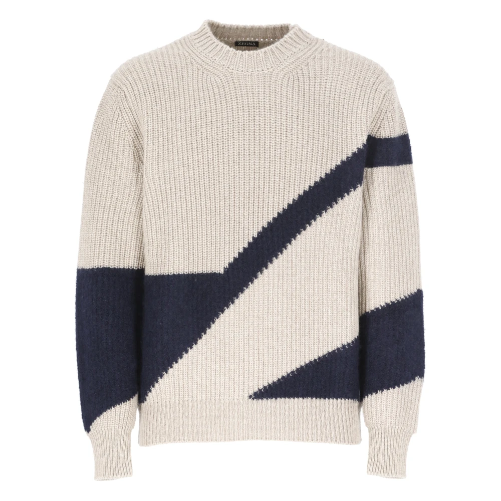 Ermenegildo Zegna Beige Cashmere Crew Neck Sweater Beige Heren