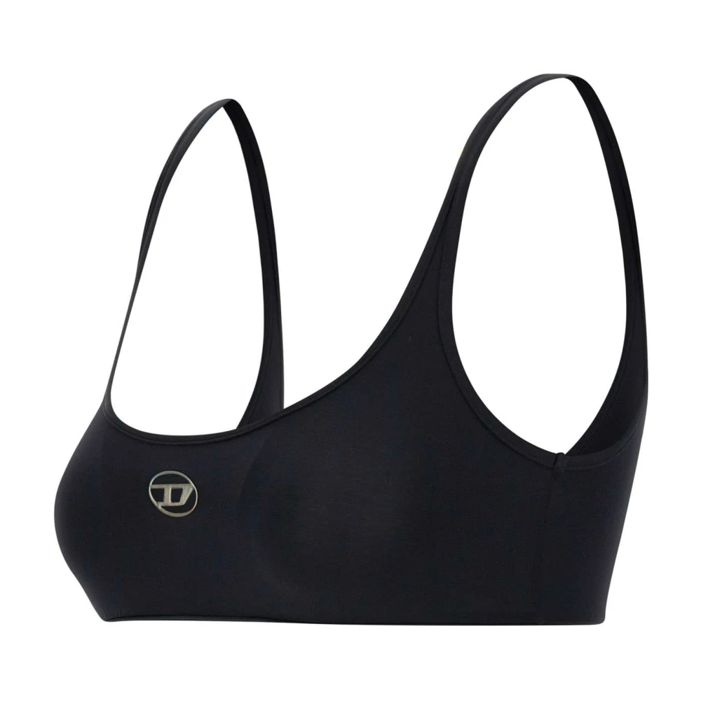 Diesel Zwarte Bralette met Centraal Logo Black Dames