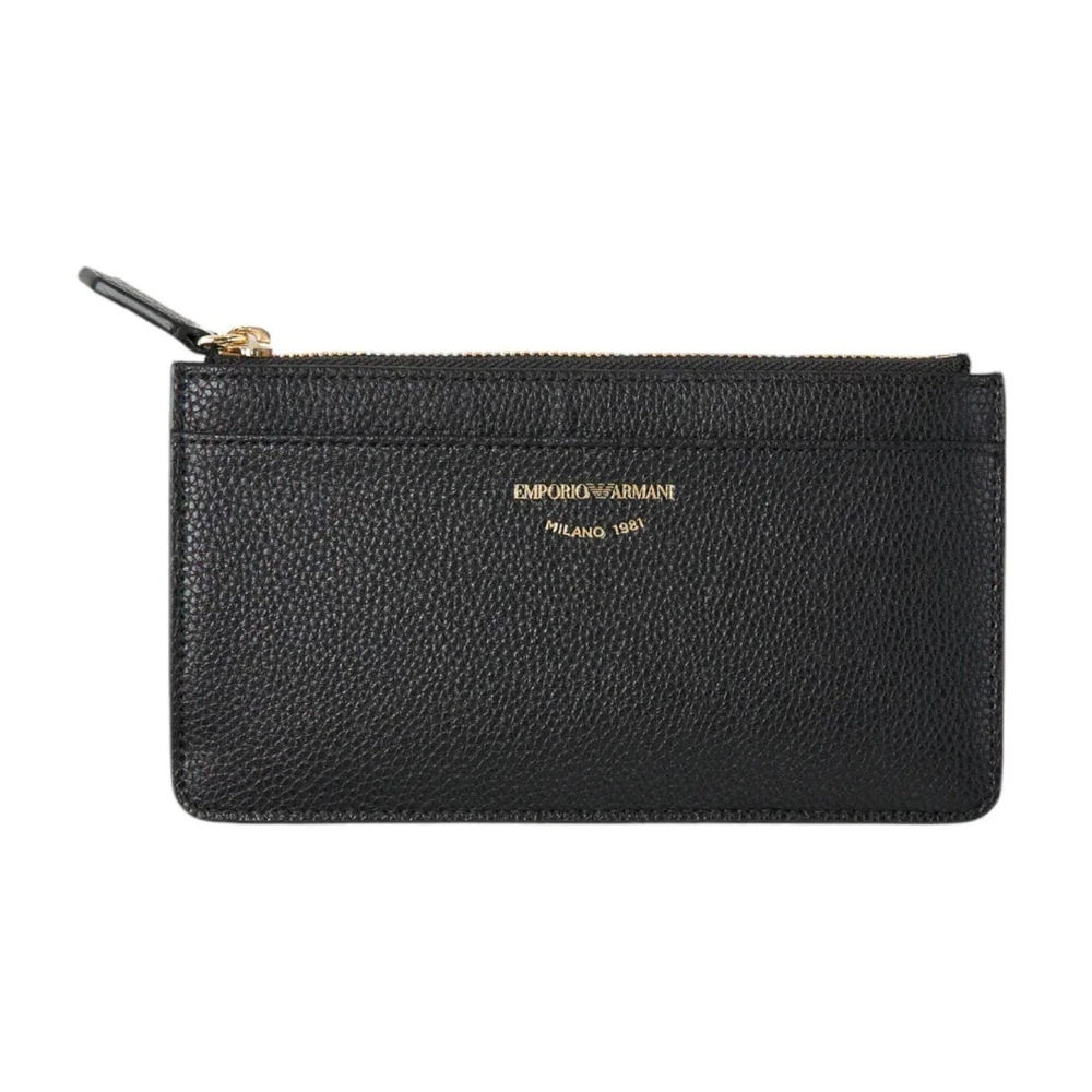 Emporio Armani Zwarte Portemonnee met Hertenprint Black Dames