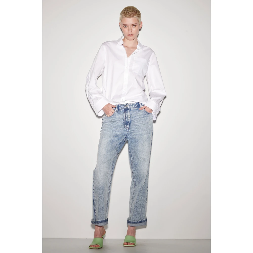 LUISA CERANO Witte Gabardine Stretch Blouse White Dames