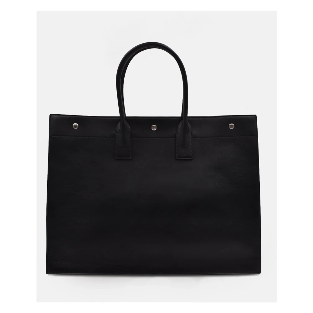 Saint Laurent Zwarte leren tote tas Lente-Zomer 2025 Black Heren