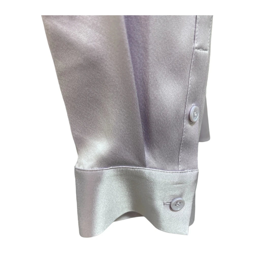 Herzen's Angelegenheit Zijden Blouse Rechte Snit Lange Mouw Purple Dames