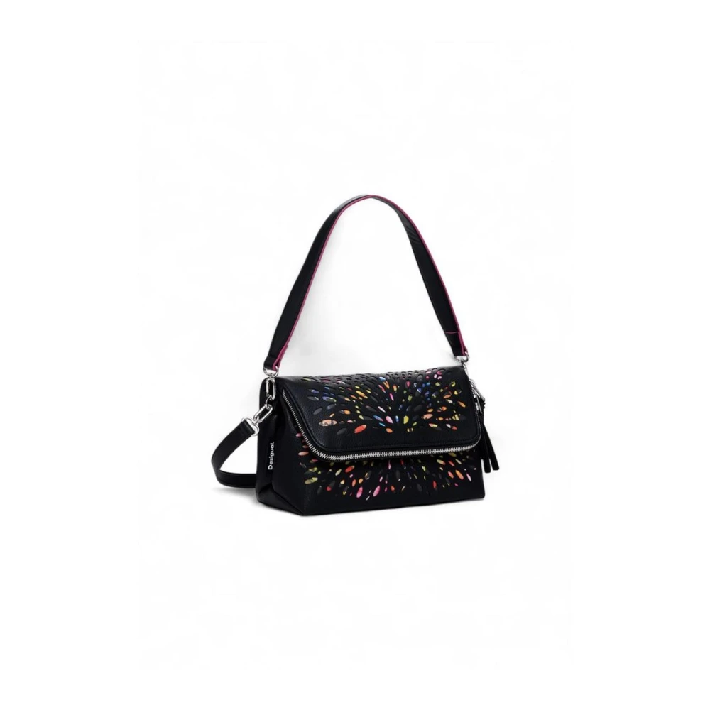 Desigual Zwarte Polyethyleen Handtas met Polyurethaan Samenstelling Black Dames