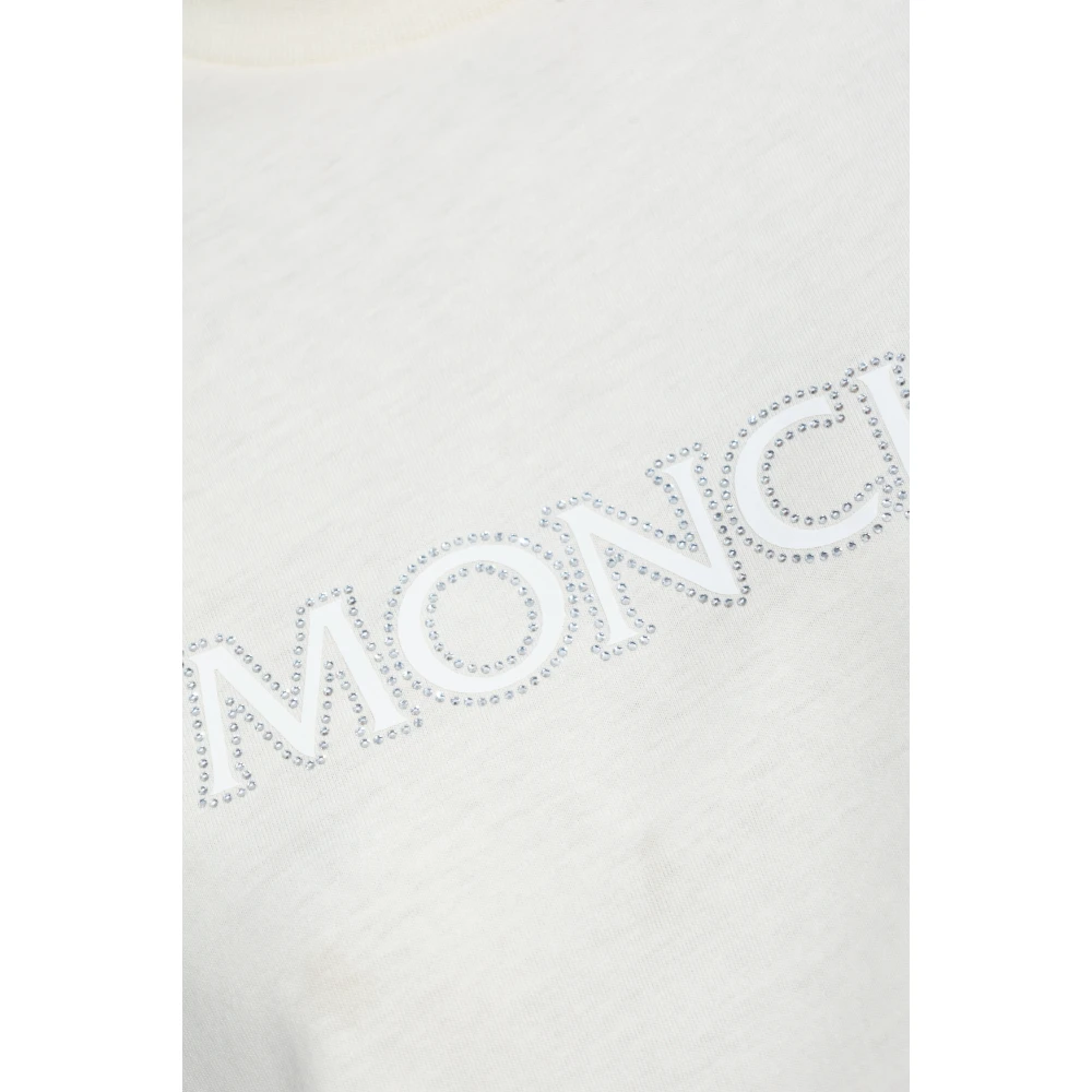 Moncler T-shirt met logo Beige Dames