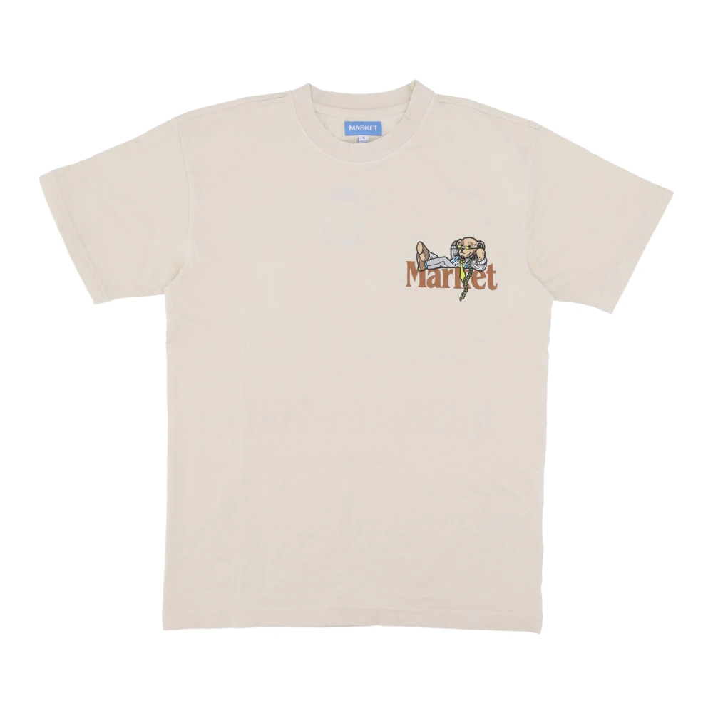 Market Bear Tee Korte Mouw T-shirt Beige Heren