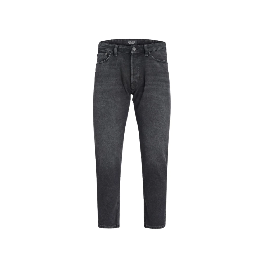 Jack & Jones Black Slim Fit Jeans, Male, W36 L34, High-Waisted Cropped Fit Jeans