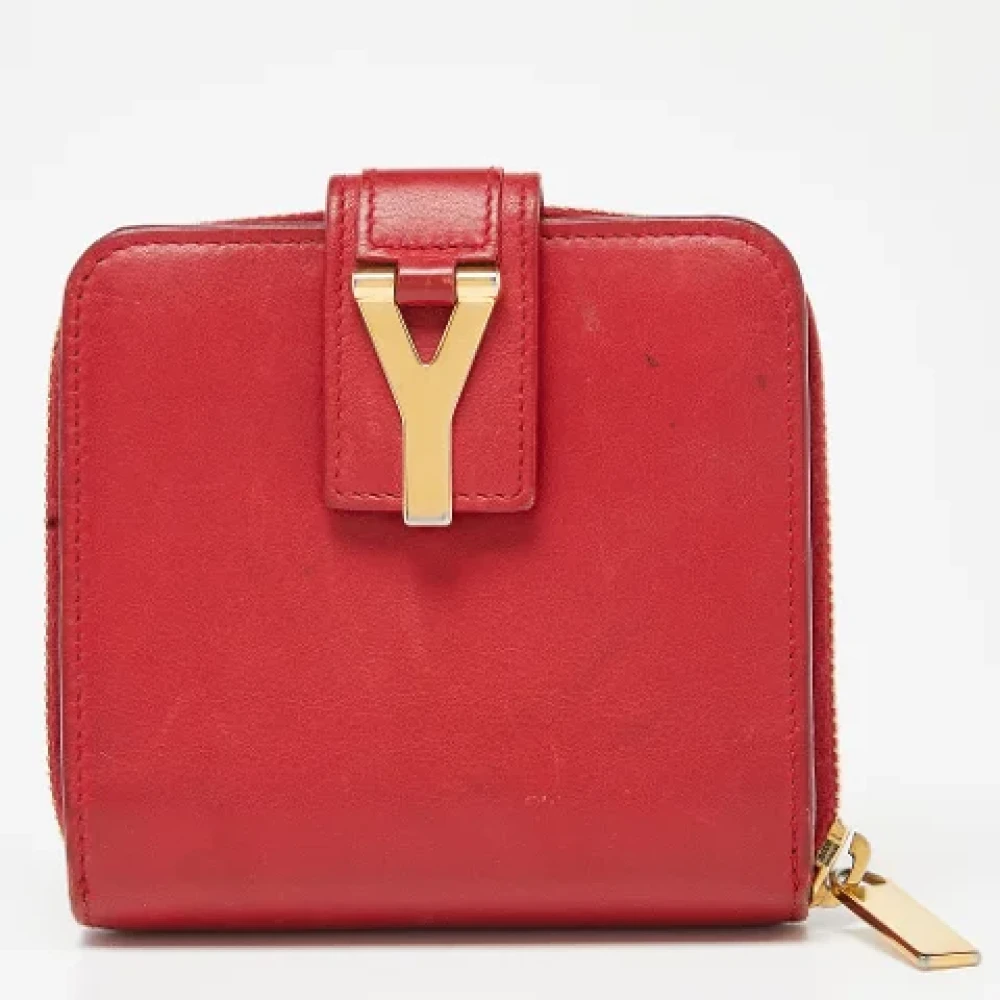 Yves Saint Laurent Vintage Pre-owned Leather wallets Red Dames
