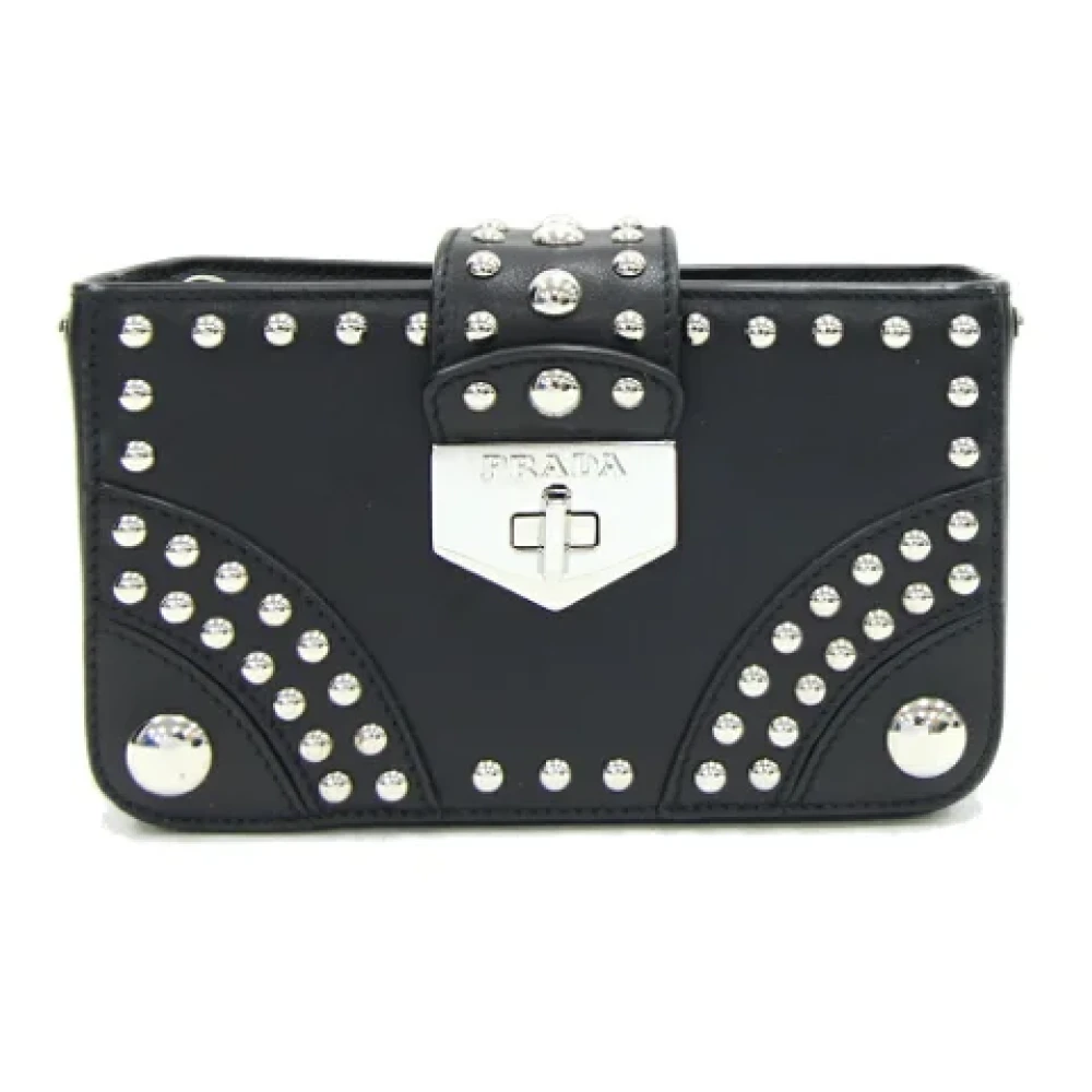 Prada Vintage Pre-owned Leather wallets Black Dames