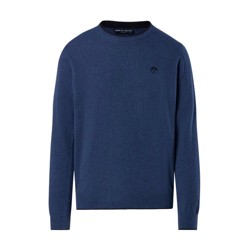 North Sails Men's Blue Jumper With Contrast Trim - Round-Neck Knitwear - 2XL - Knitwear