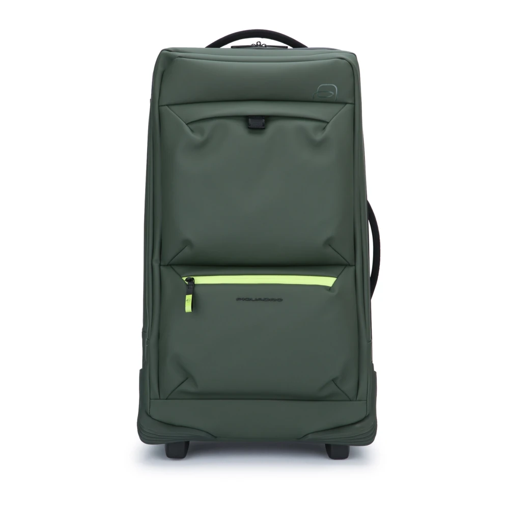 Piquadro Gerecyclede stof 2-wiel trolleytas Green Unisex