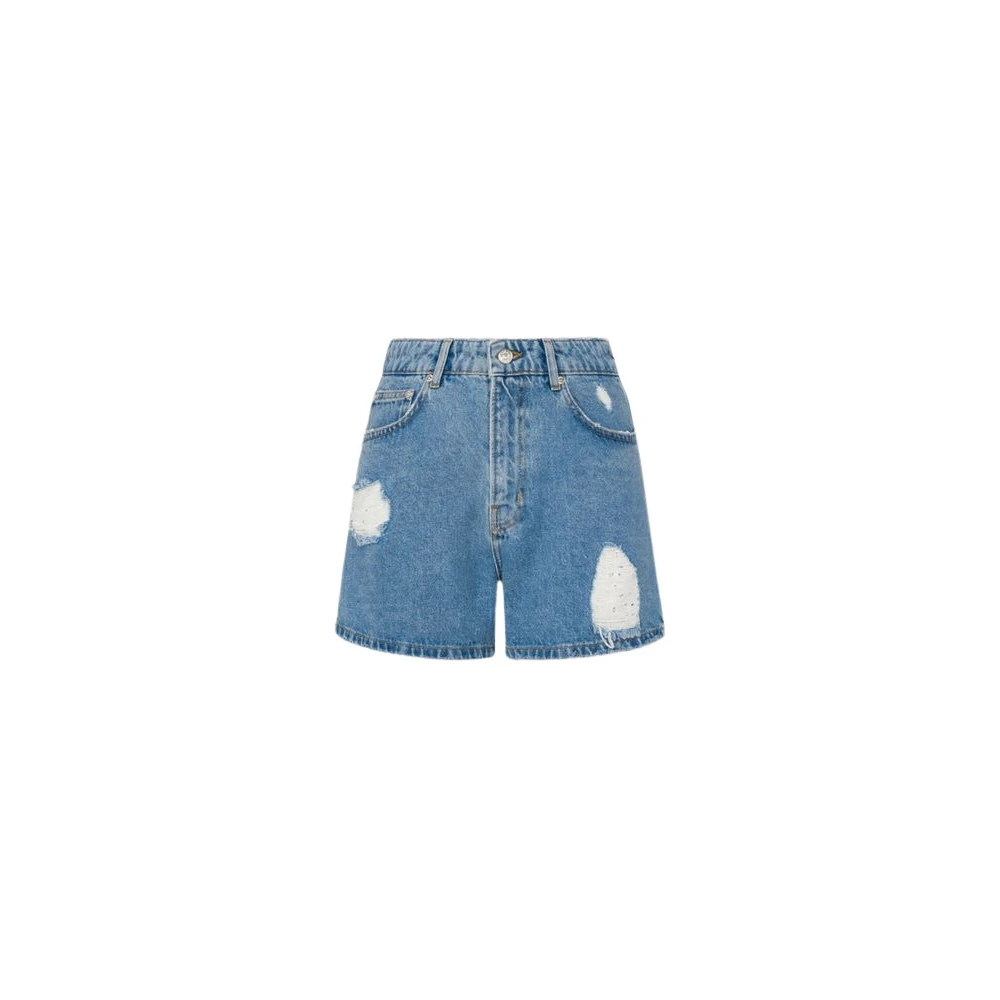 Moschino Women's Blue Cotton Denim Shorts