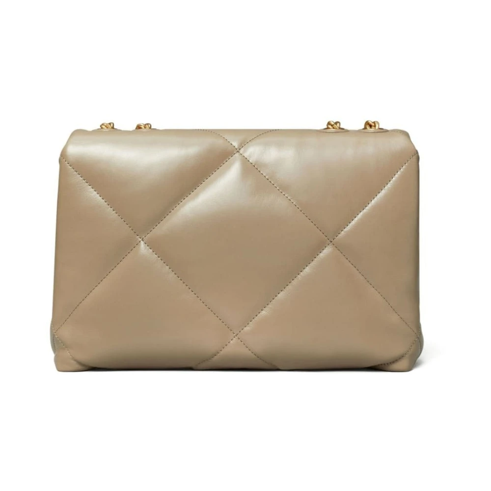 TORY BURCH Diamantquilted schoudertas Beige Dames