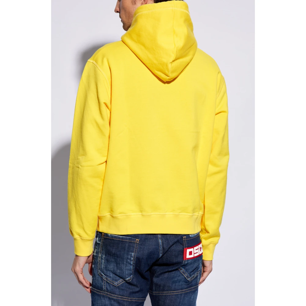 Dsquared2 Bedrukte hoodie Yellow Heren