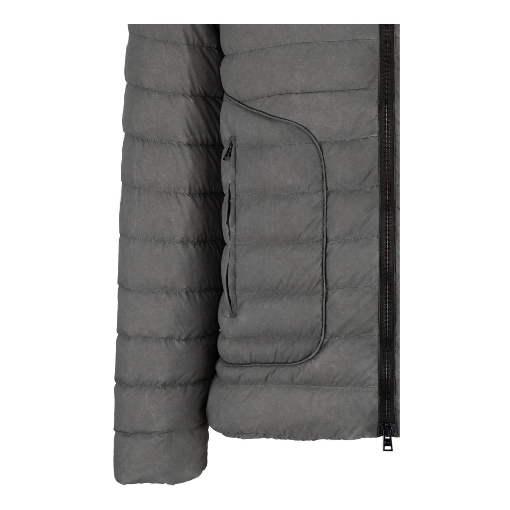 Herno Zip-Up Puffer Jacket Gray Heren