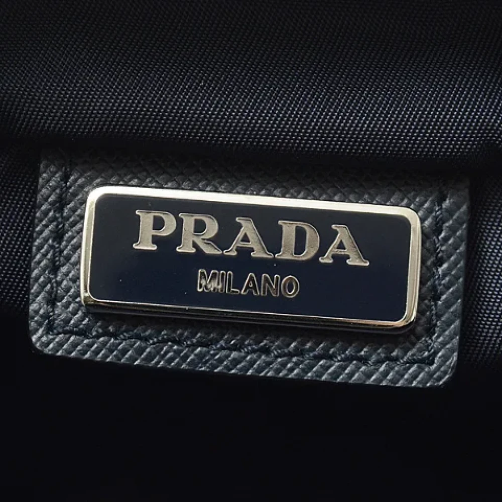 Prada Vintage Pre-owned Canvas clutches Blue Dames