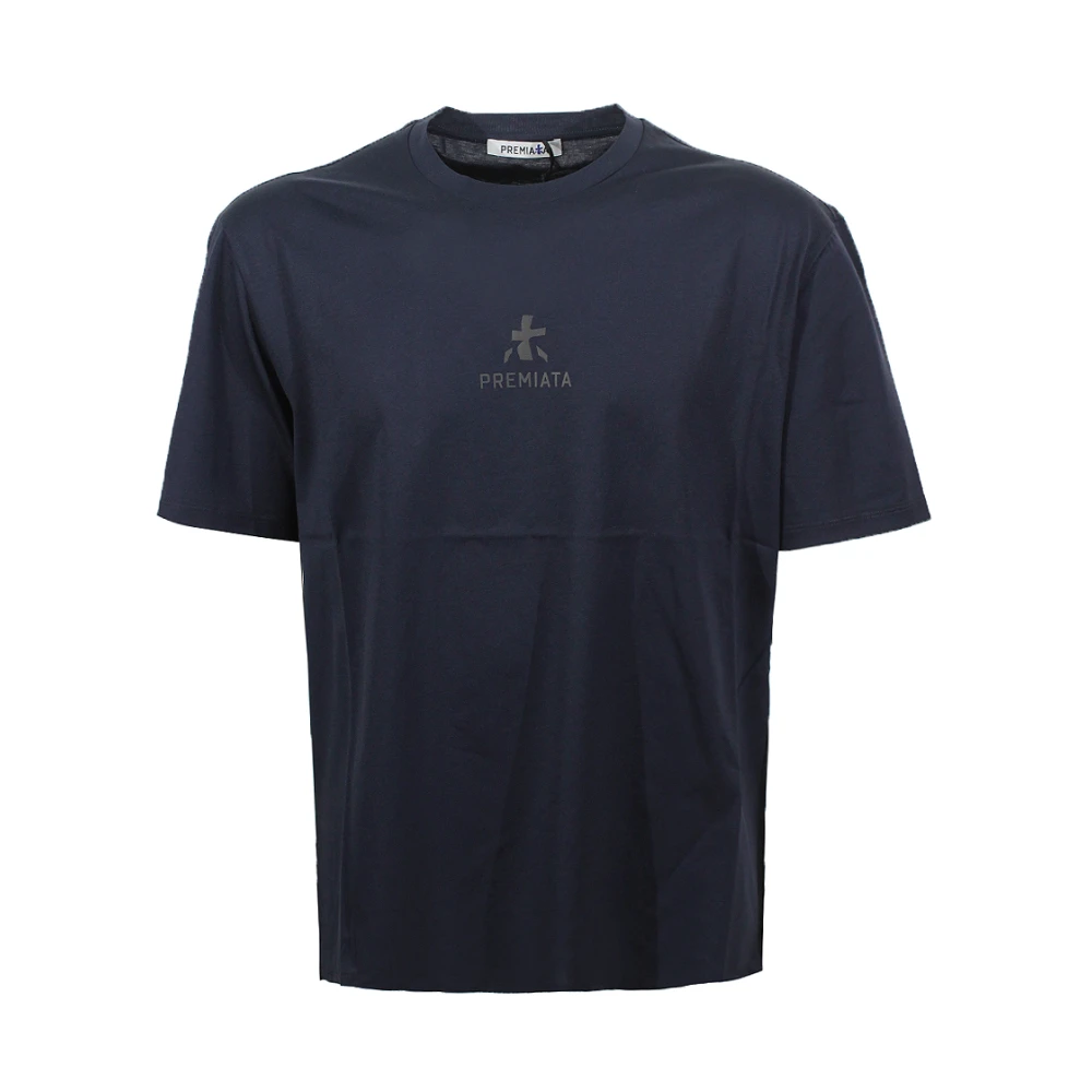 Premiata Blue T-Shirts, Male, S, Crewneck T-Shirt With Logo Print
