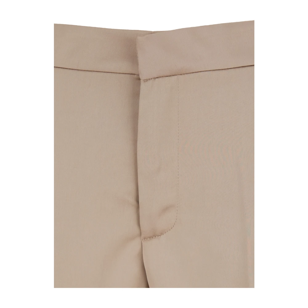 Andamane Beige Tech Fabric Broek met Voorkant Pences Beige Dames