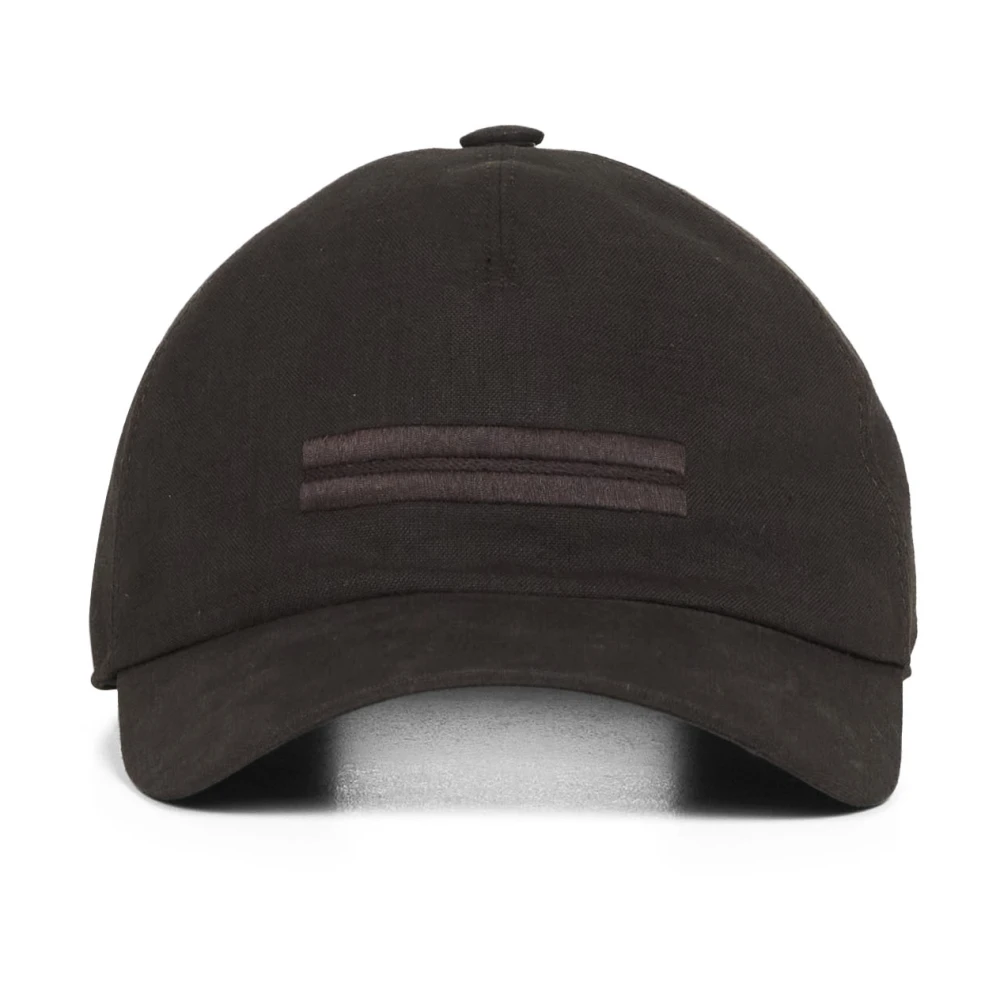 Zegna Brown Hats & Caps, Male, L, Oasi Lino Baseball Cap