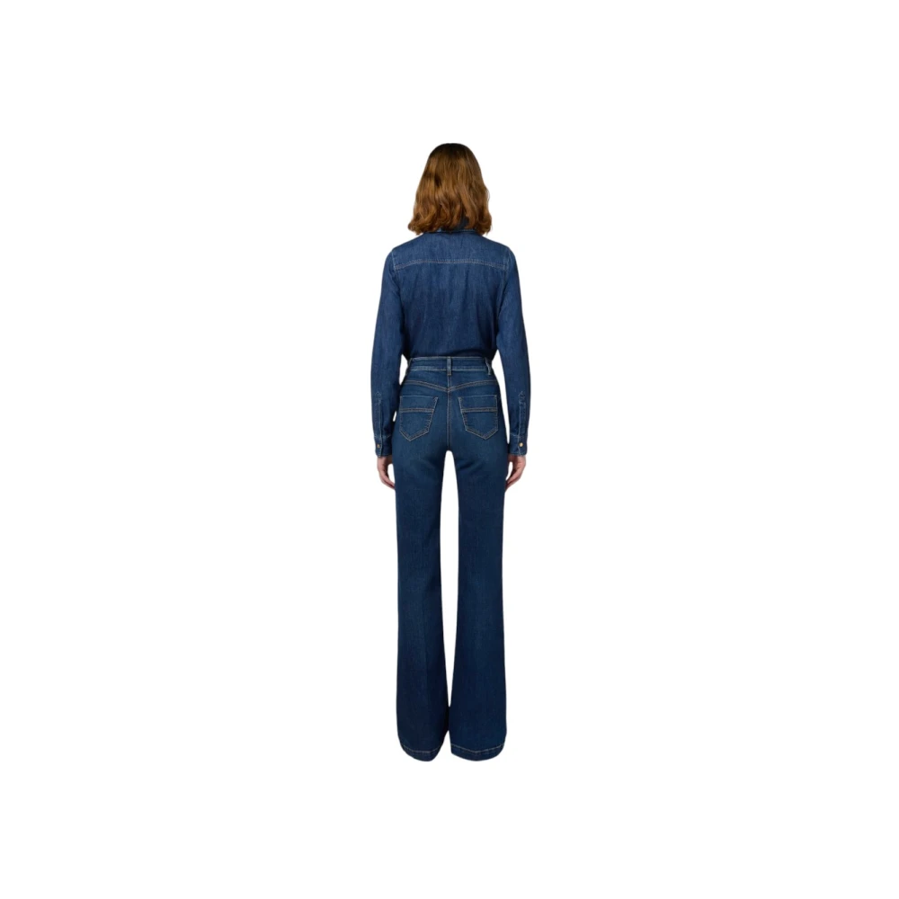Elisabetta Franchi Classic Denim Flared Jeans Blue Dames