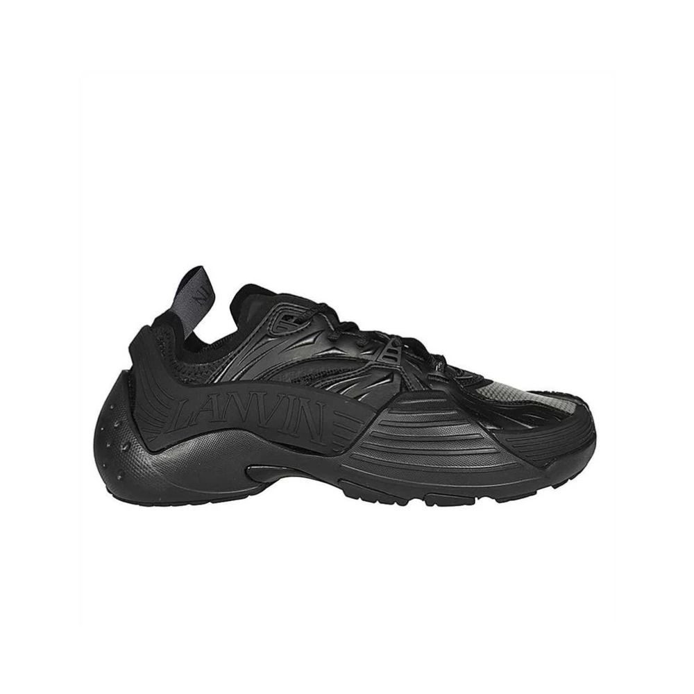 Lanvin Men's Black Sneakers, 8 Uk, Polyethylene Athletic Trainers