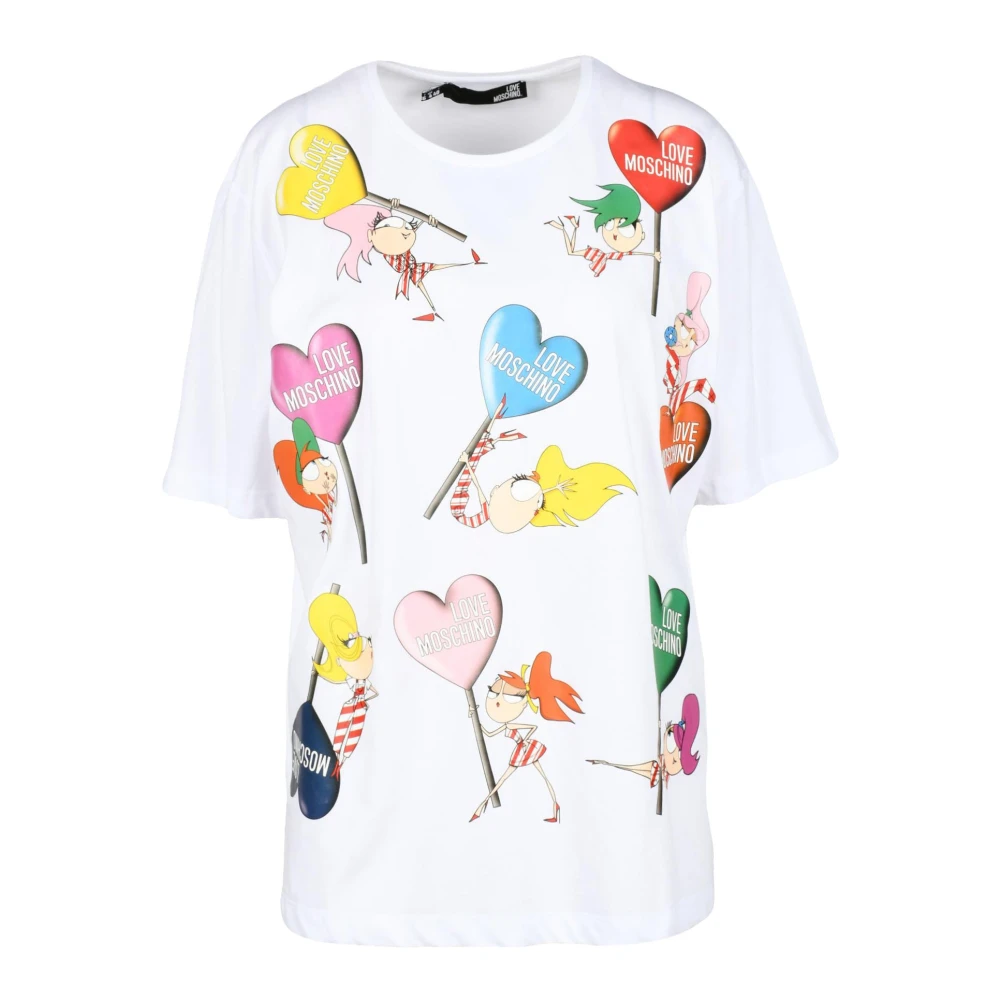 Love Moschino Katoenen T-shirt met Stijlvol Ontwerp White Dames
