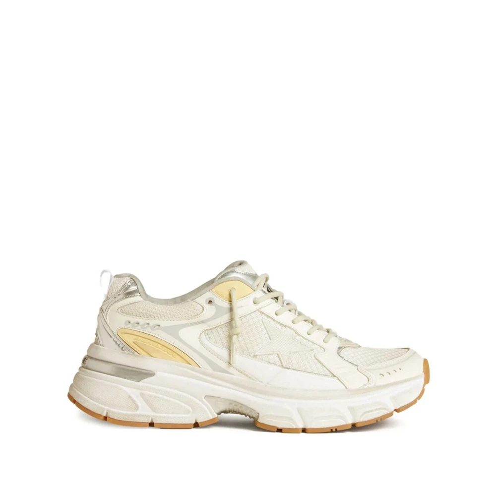 Golden Goose Leren Net en Suède Ster Hak Dames Schoenen Wit