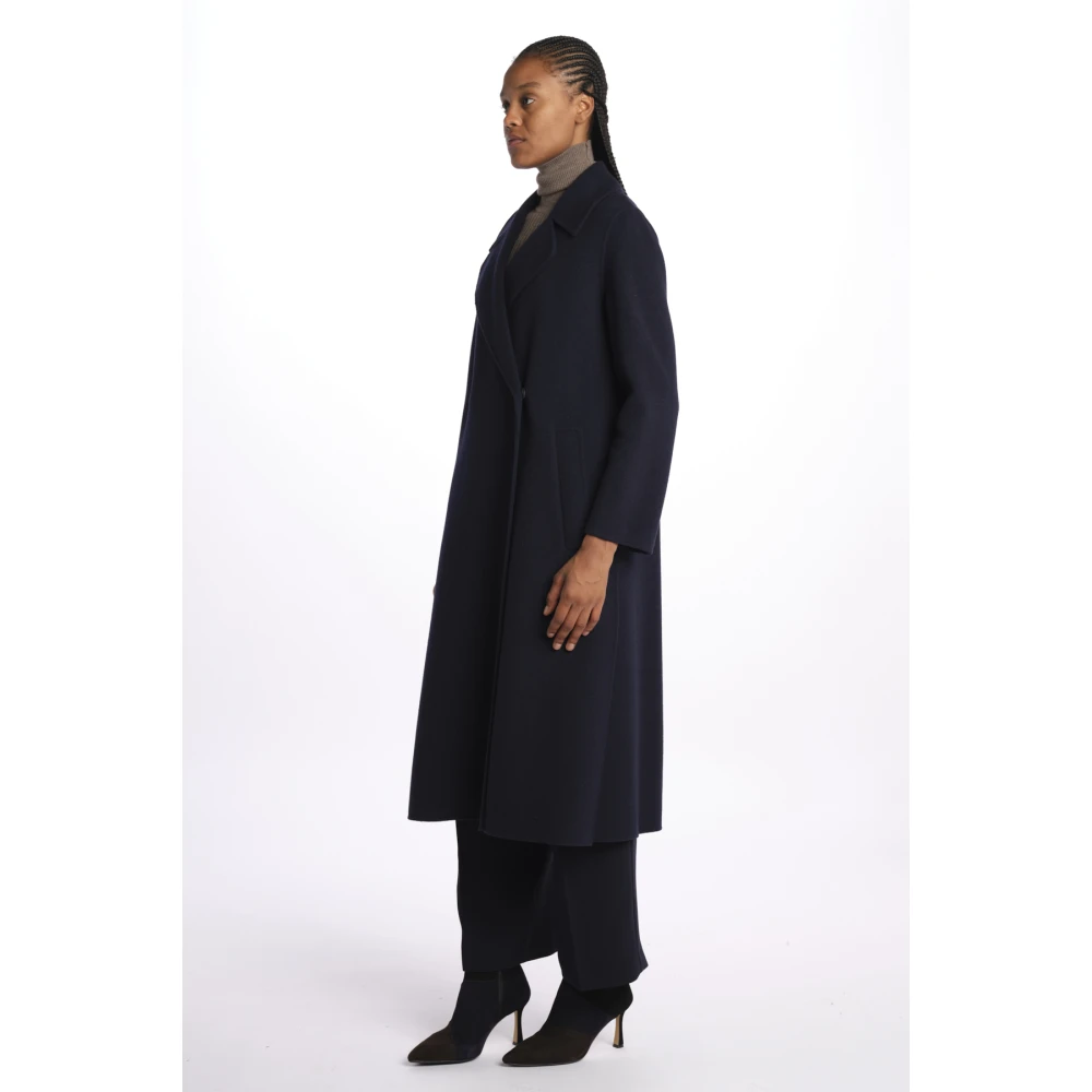 Max Mara Blauwe Manu dubbele ochtendjas jas Blue Dames