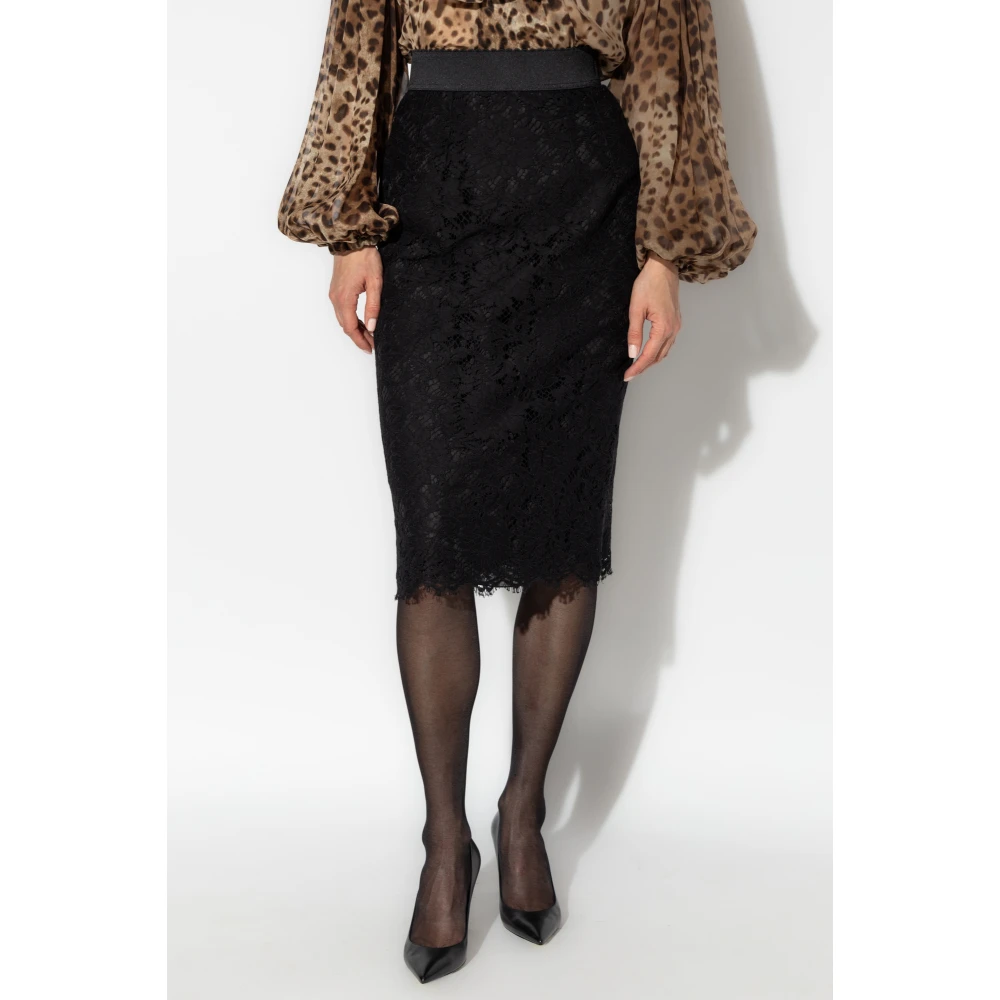 Dolce & Gabbana Kanten rok Black Dames