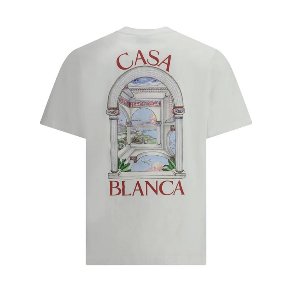 Casablanca Grafisch Print T-shirt met Monogramdetail White Heren