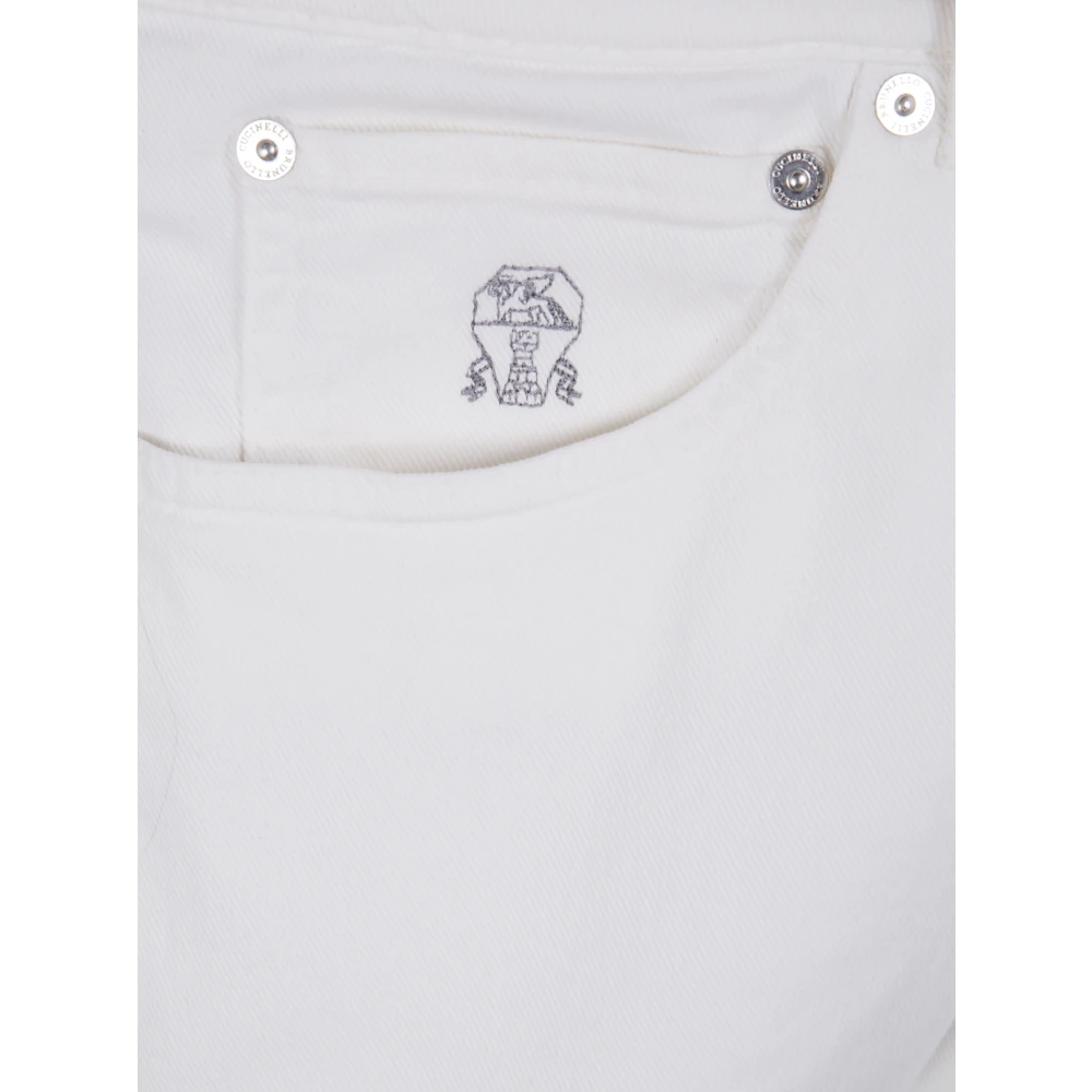 BRUNELLO CUCINELLI Geverfde Denim Jeans Broek Gray Heren