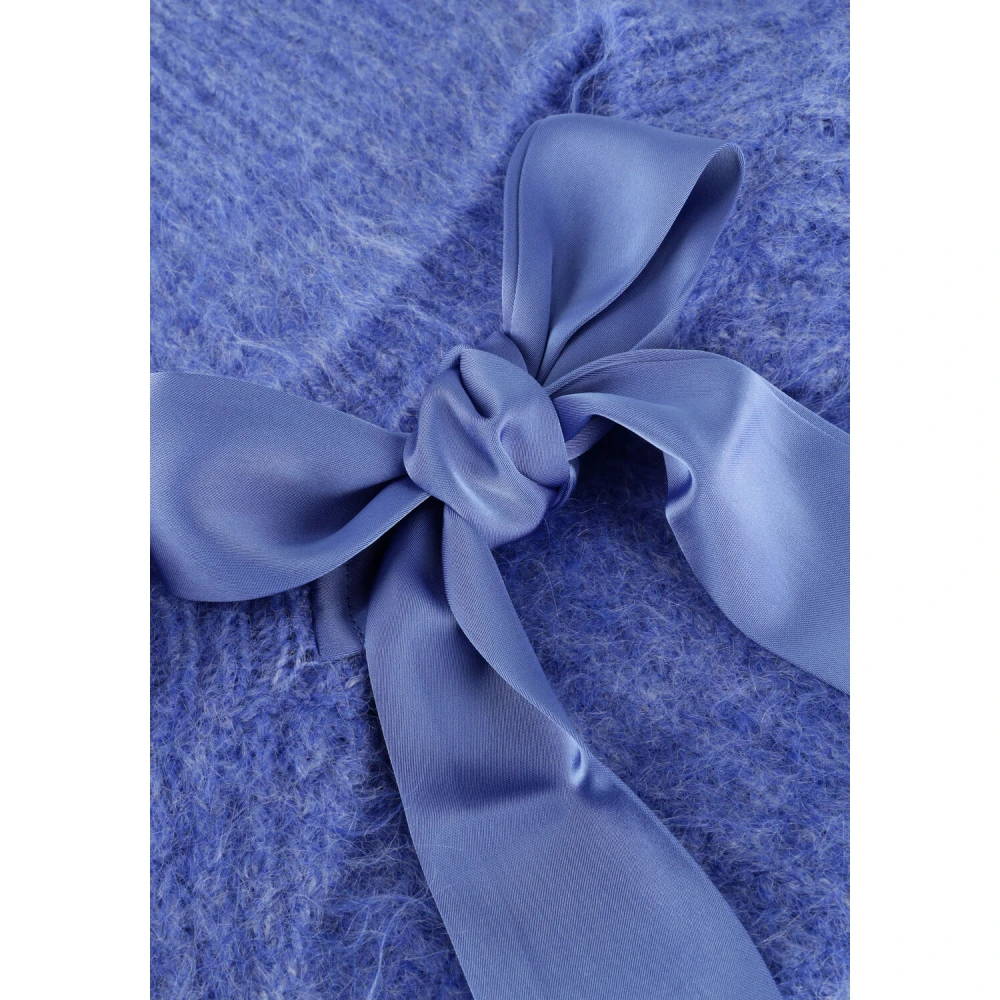 Co'Couture Blauwe Bow Rib Gebreide Trui Blue Dames