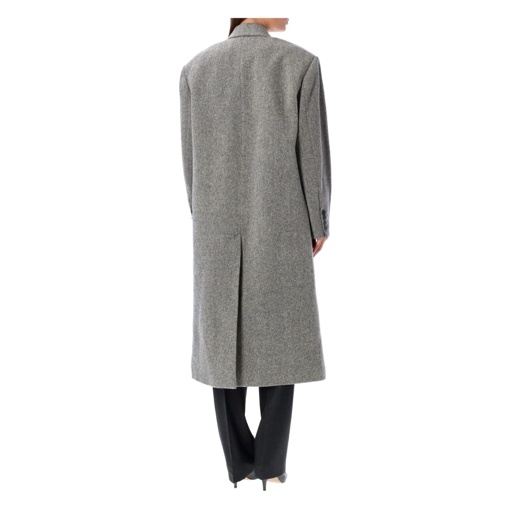 Isabel Marant Étoile Lexana Wollen Jas Zwart Ecru Black Dames