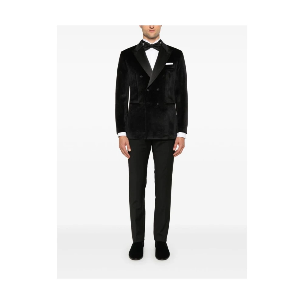 Reveres 1949 Fluwelen Blazer Pak Set Black Heren