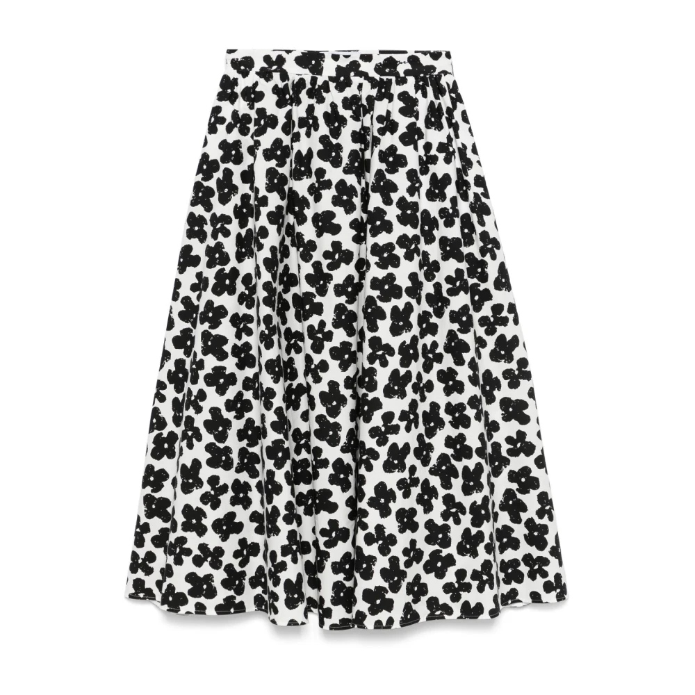 Msgm Zwarte katoenen rok voor vrouwen Multicolor Dames