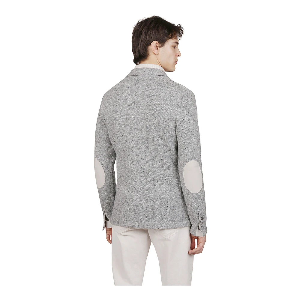Eleventy Kasjmierwol Blazer Trui Single-Breasted Gray Heren