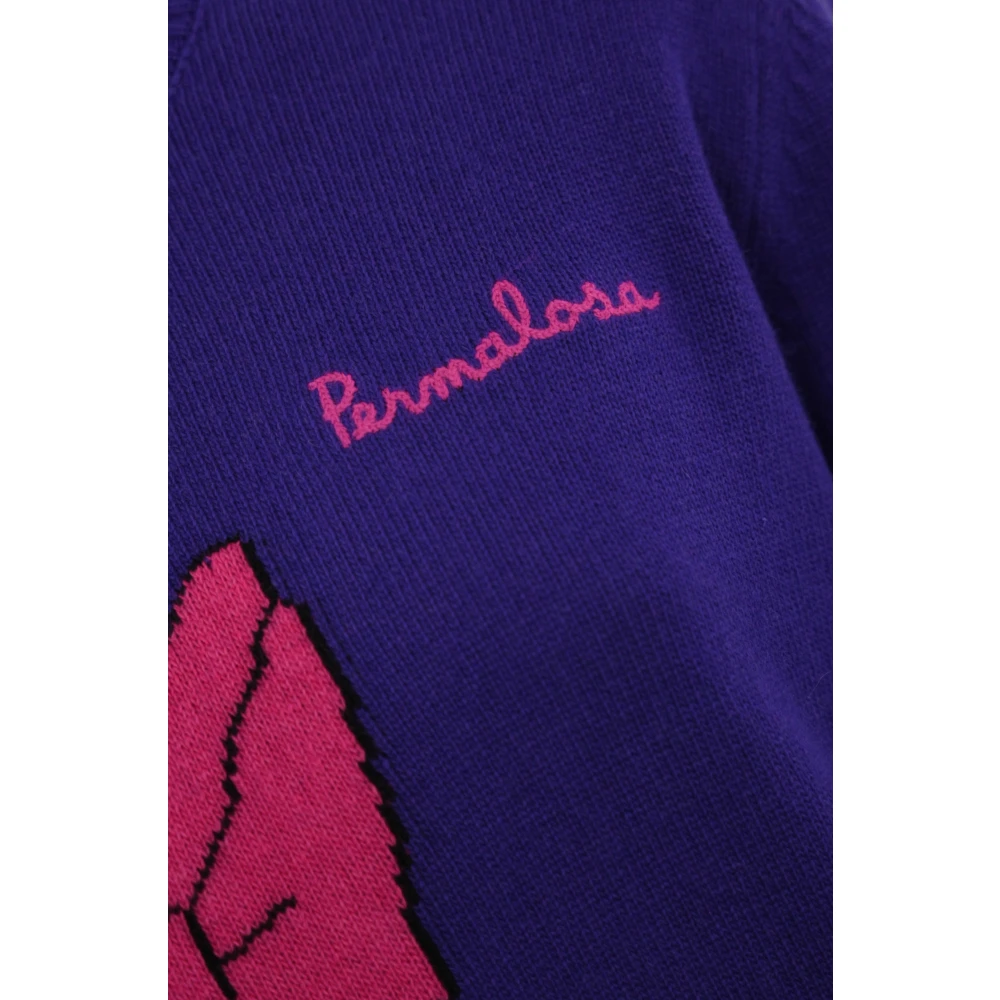 MC2 Saint Barth Paarse wollen trui met geborduurd logo Purple Dames