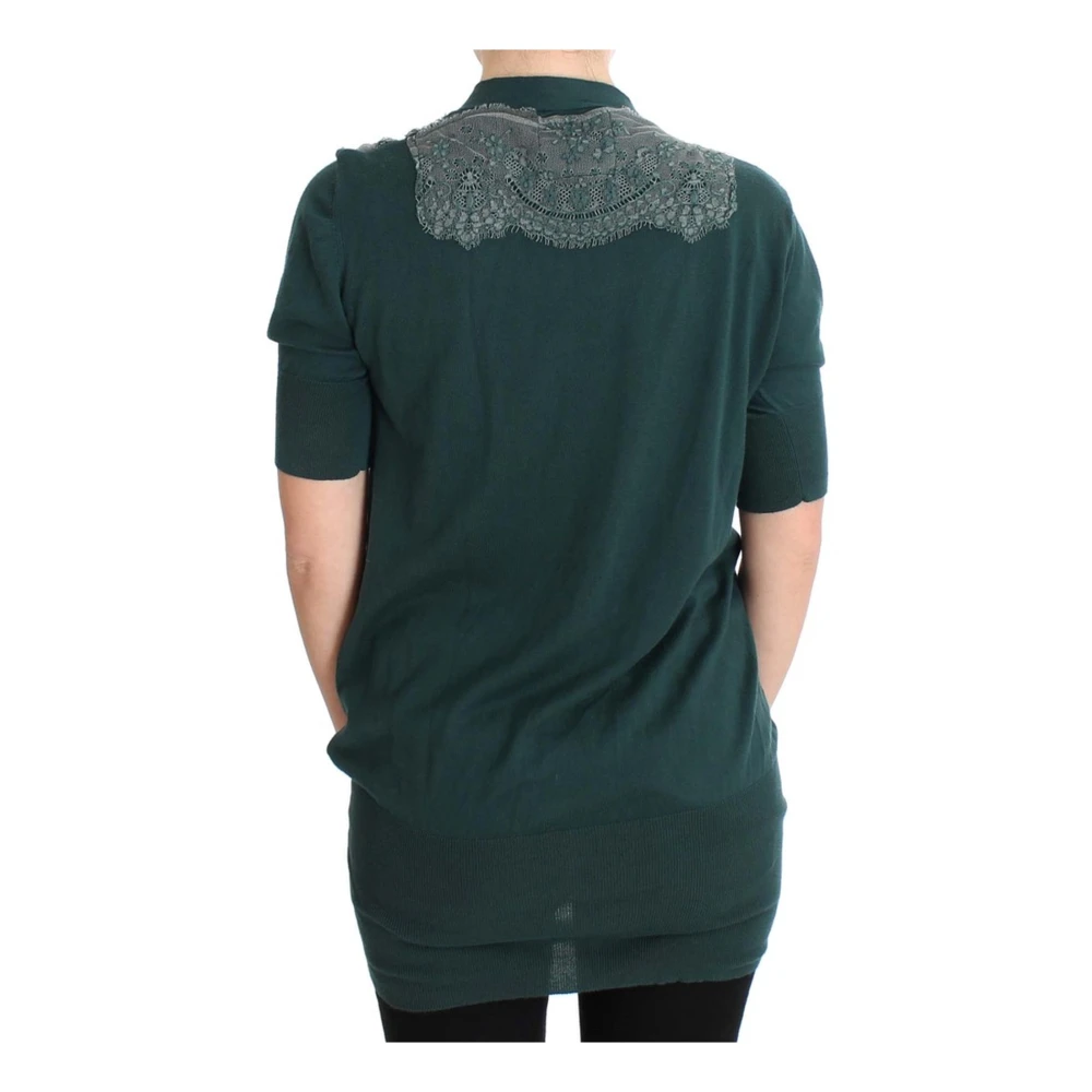 Pink Memories Groene Kant Cardigan Sweater Gemaakt in Italië Green Dames