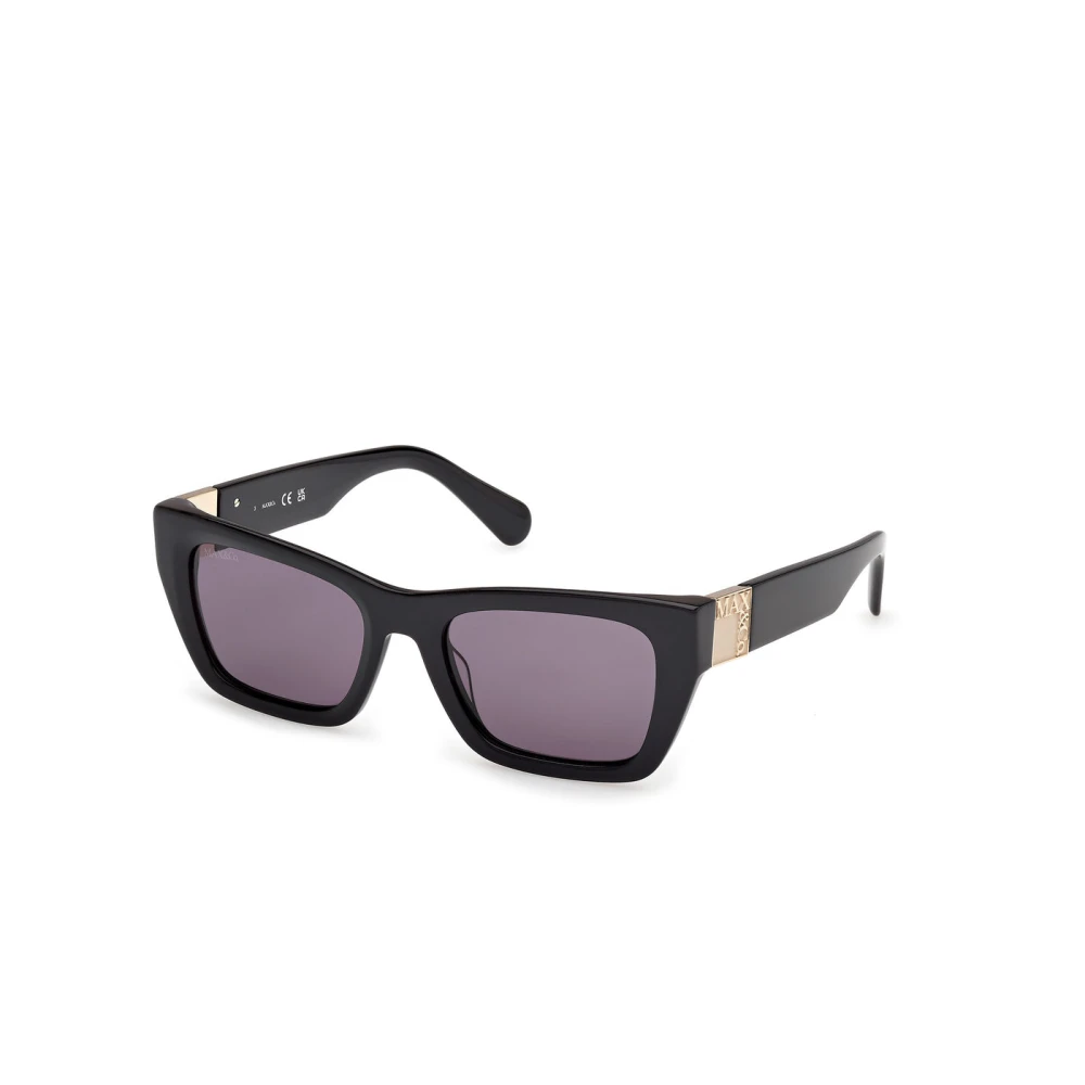 Max & Co Black Sunglasses, Female, 50 Mm, Rectangular Sunglasses With Smoked Lenses