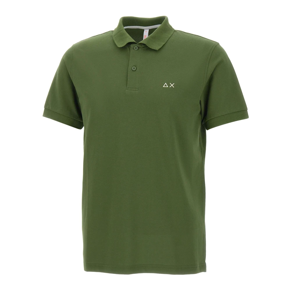 Sun68 Men's Green Cotton Piqué Polo Shirt