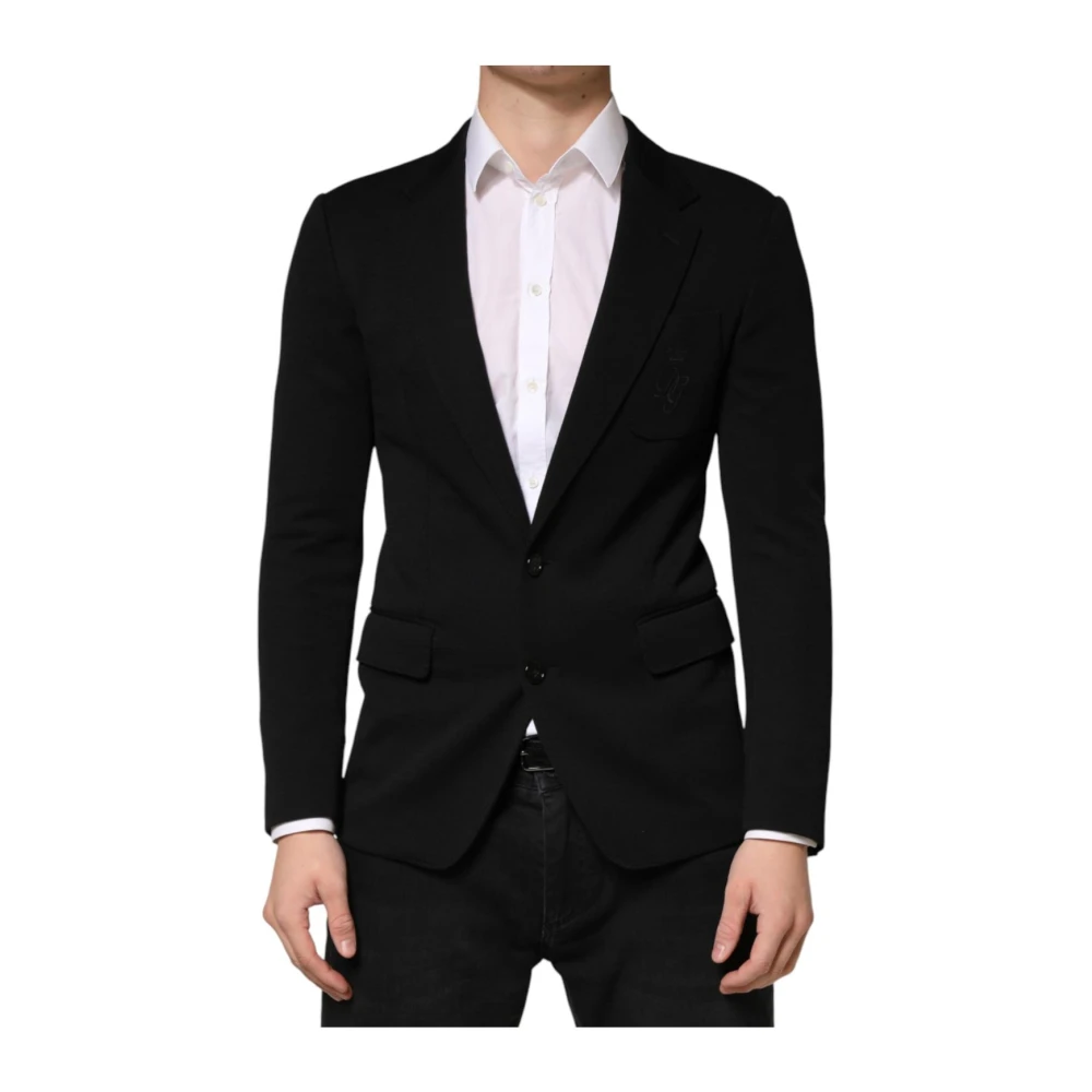 Dolce & Gabbana Black Wool Single Breasted 2 Button Blazer - IT46 | S - Image 2