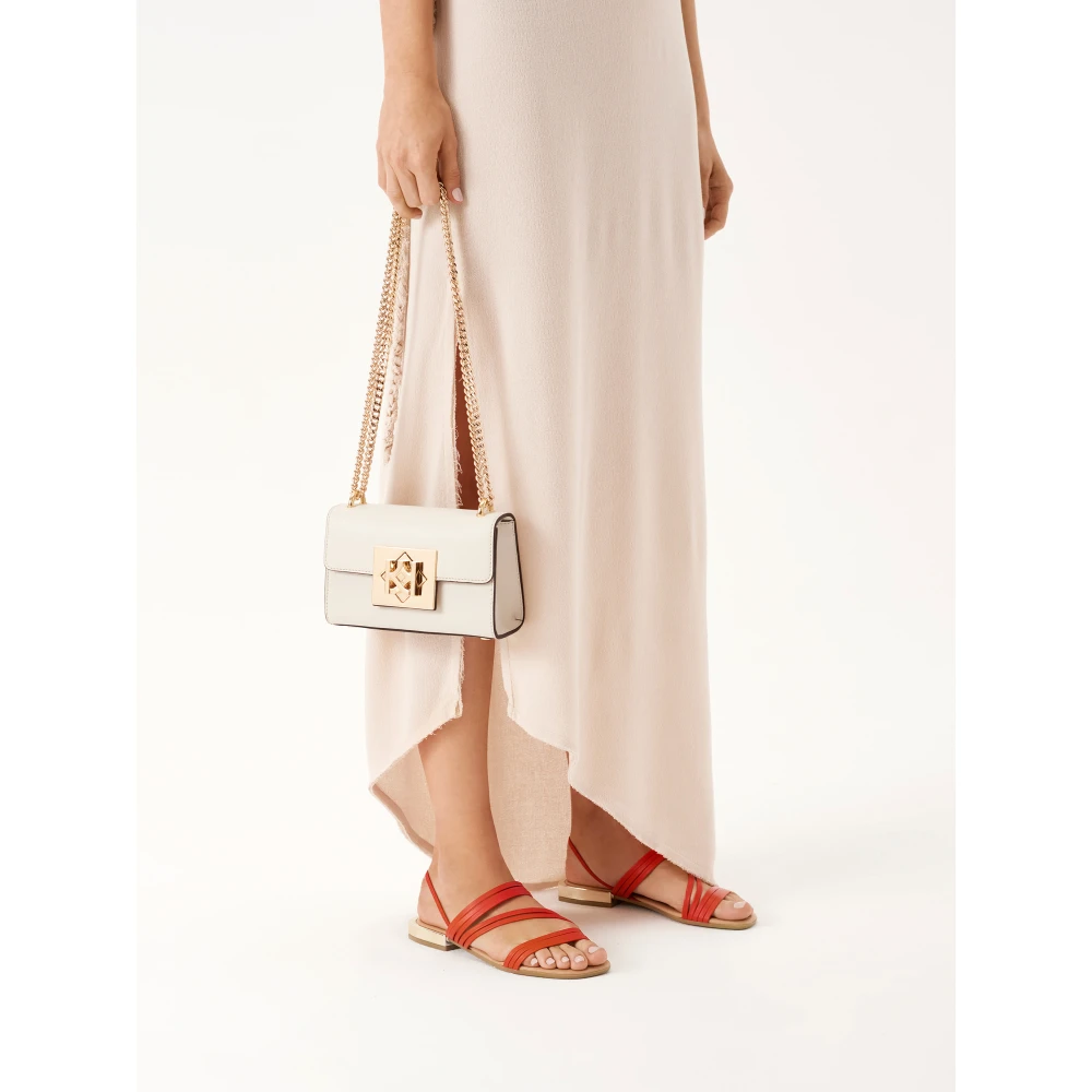 Kazar Elegante graanleren tas om over de schouder te dragen Beige Dames