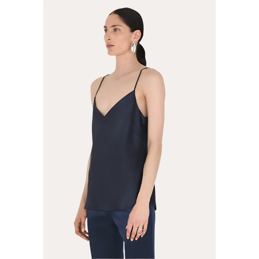 Galvan London Midnight Satin Cami Top Blue Dames